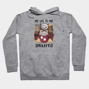 My Cat is My Therapist. Coffee Cat Hoodie